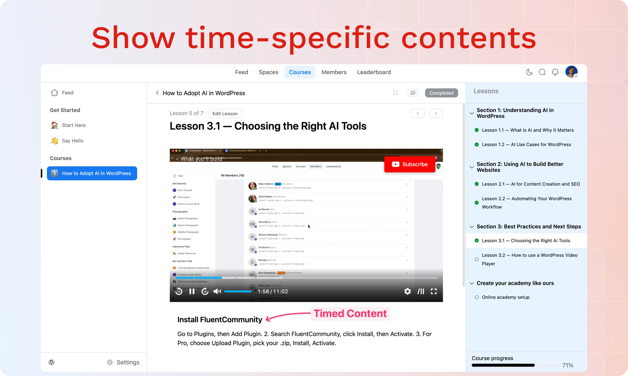 Timed content on FluentPlayer Pro