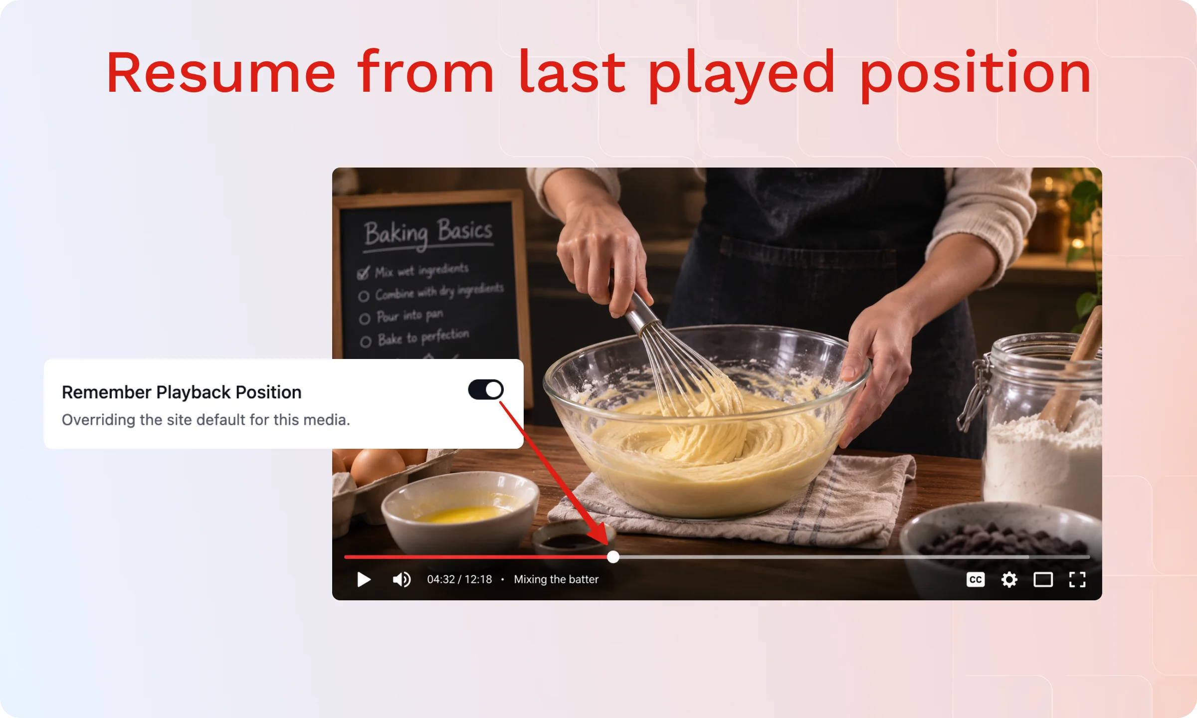 Remember Playback Position- FluentPlayer Pro