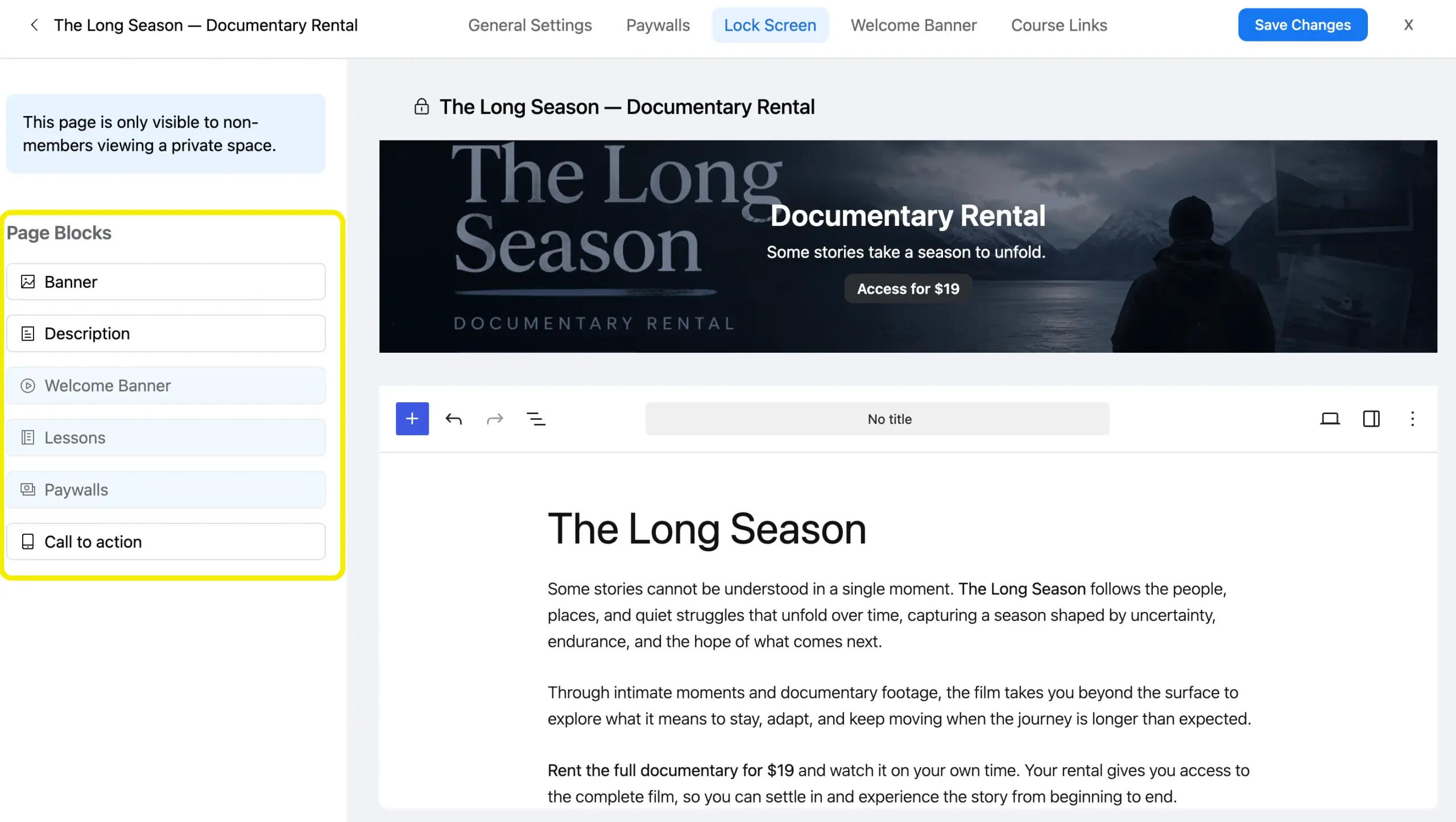 Lock screen for paywall - FluentCommunity- Vod Shutdown solution- path 1 with page blocks