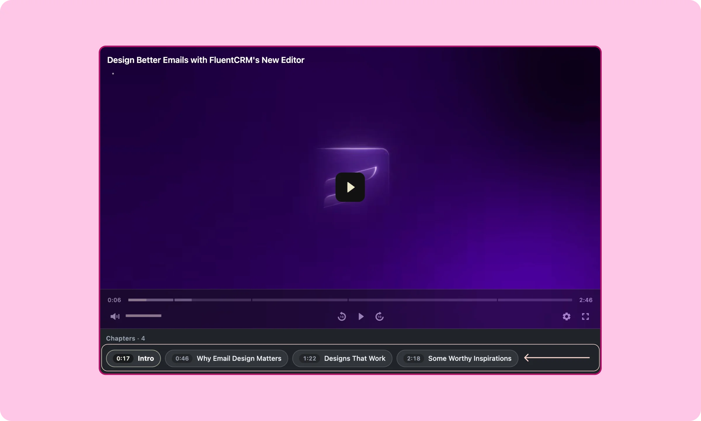 Inline scrolling chapters display options in FluentPlayer.