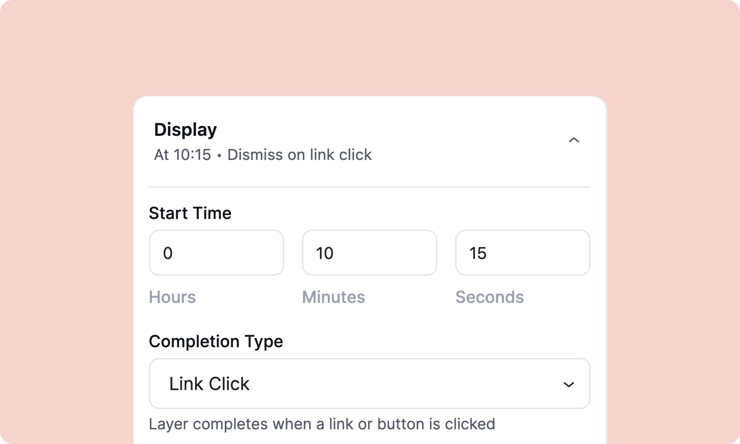 CTA display timing and completion type in FluentPlayer