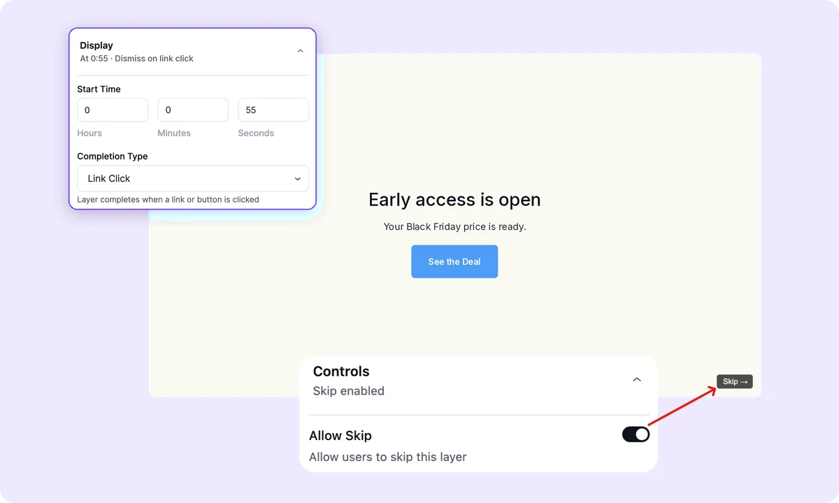 FluentPlayer CTA layer